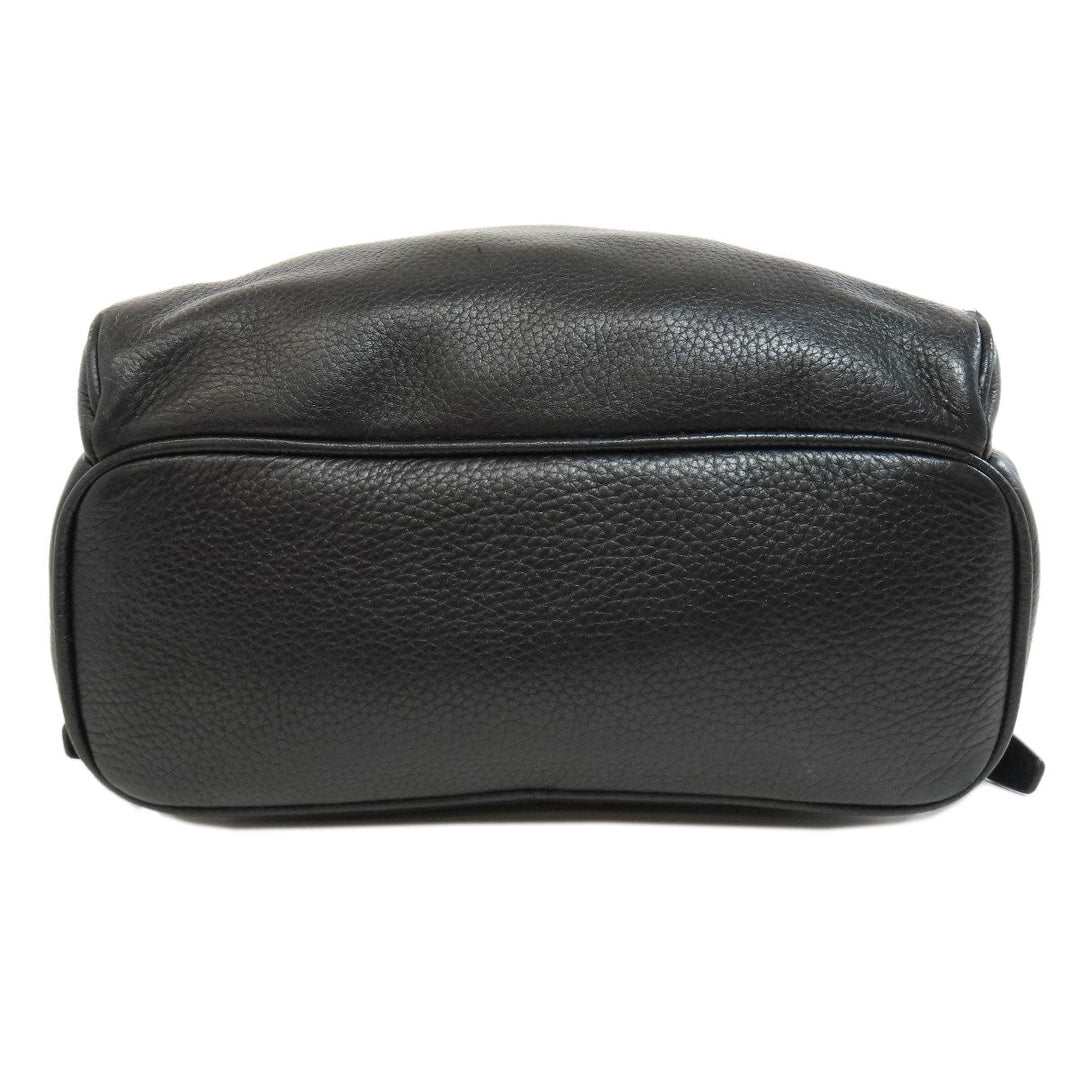 MICHAEL KORS Backpack leather black logo Women Used Authentic