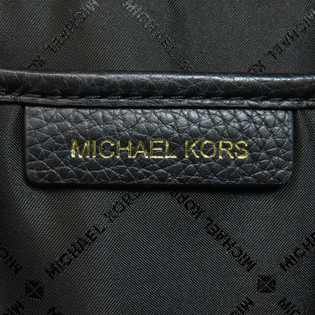 MICHAEL KORS Backpack leather black logo Women Used Authentic