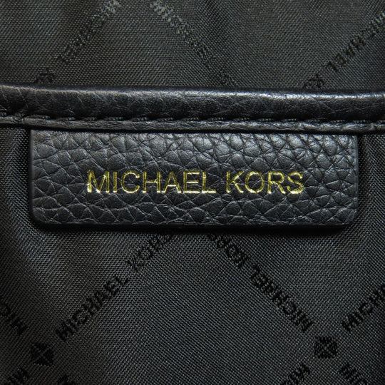 MICHAEL KORS Backpack leather black logo Women Used Authentic