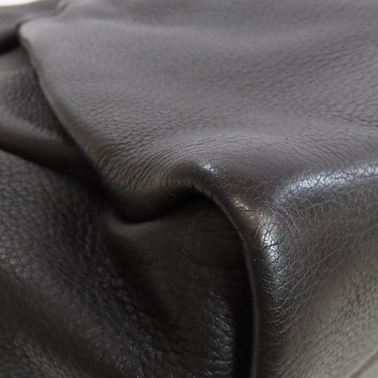 BVLGARI Tote Bag leather Brown logo Women Used Authentic