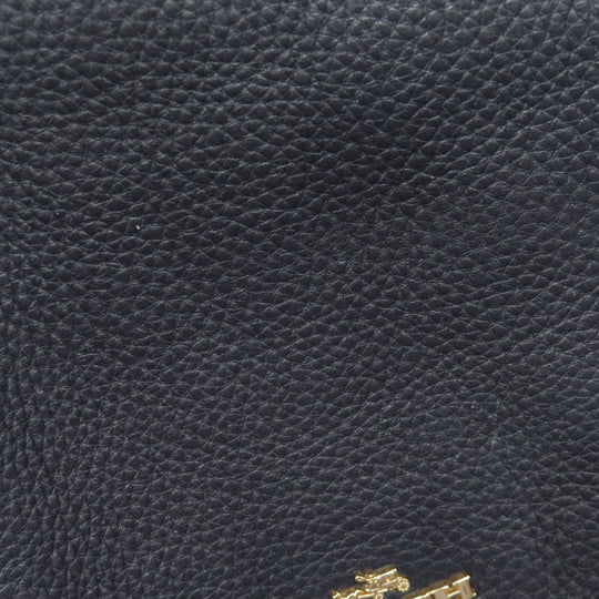 COACH Backpack F37410 leather Navy logo Women Used Authentic