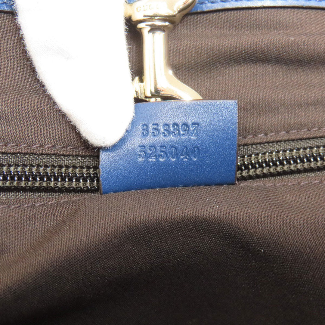 GUCCI Tote Bag 353397 leather blue Diamante Women Used Authentic