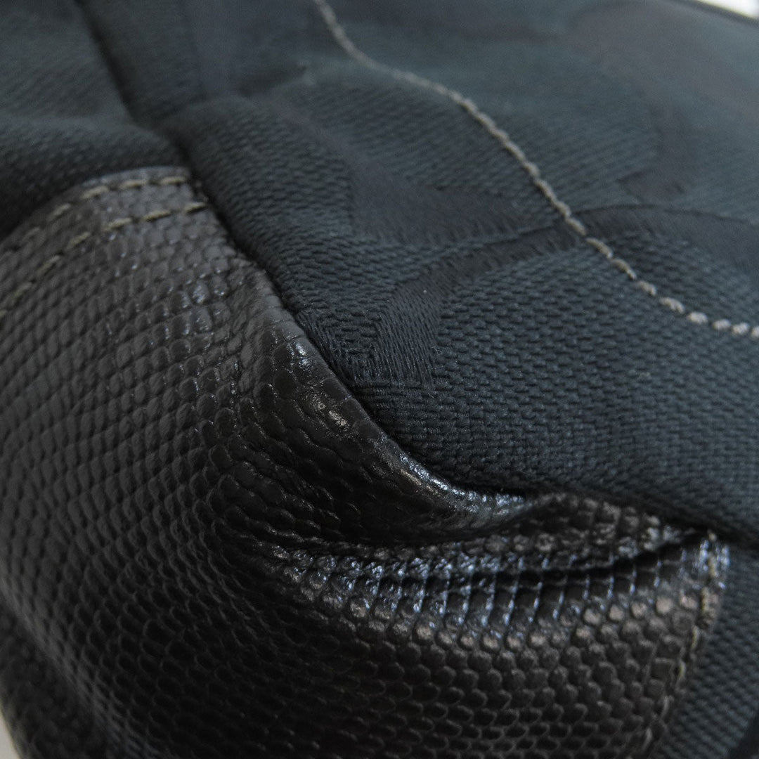 COACH Shoulder Bag F17798 canvas black Signature Women Used Authentic