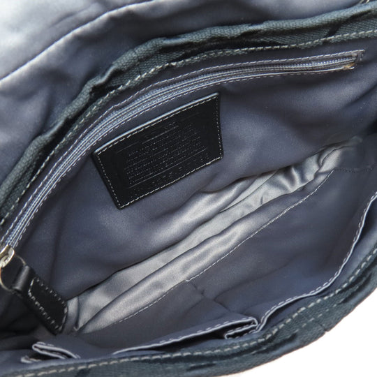 COACH Shoulder Bag F17798 canvas black Signature Women Used Authentic