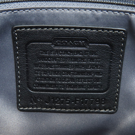 COACH Shoulder Bag F17798 canvas black Signature Women Used Authentic