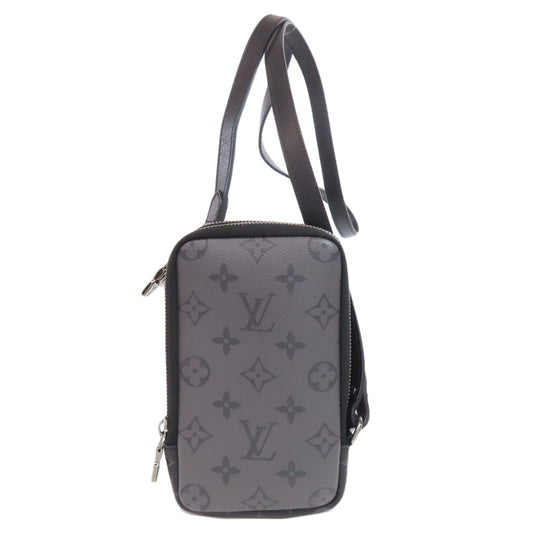 LOUIS VUITTON Shoulder strap M69534 Monogram Eclipse black Double phone pouch mens Used Authentic