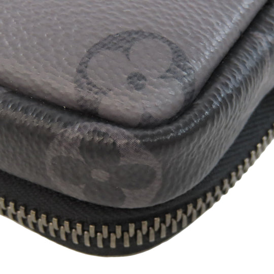 LOUIS VUITTON Shoulder strap M69534 Monogram Eclipse black Double phone pouch mens Used Authentic