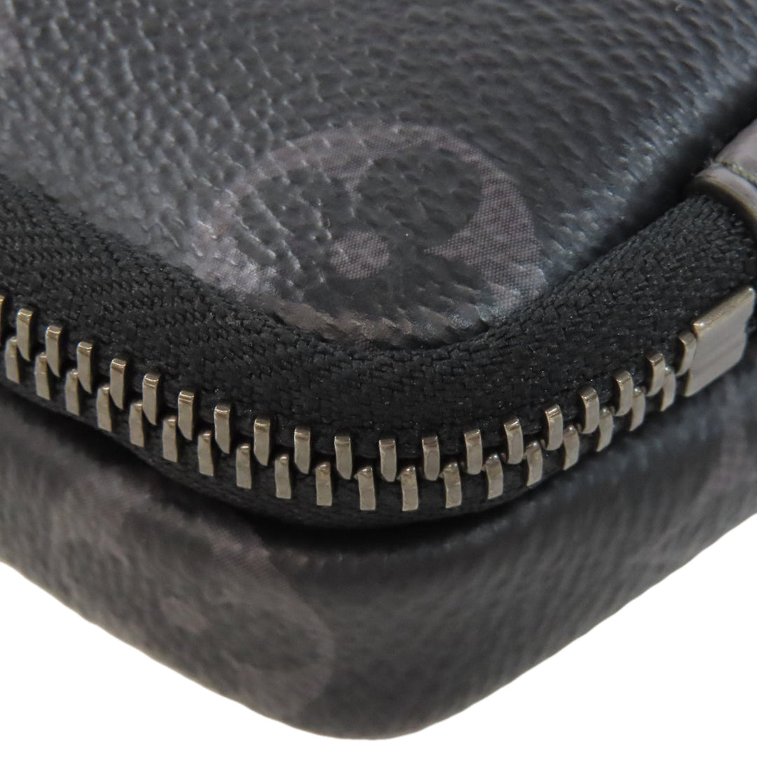 LOUIS VUITTON Shoulder strap M69534 Monogram Eclipse black Double phone pouch mens Used Authentic