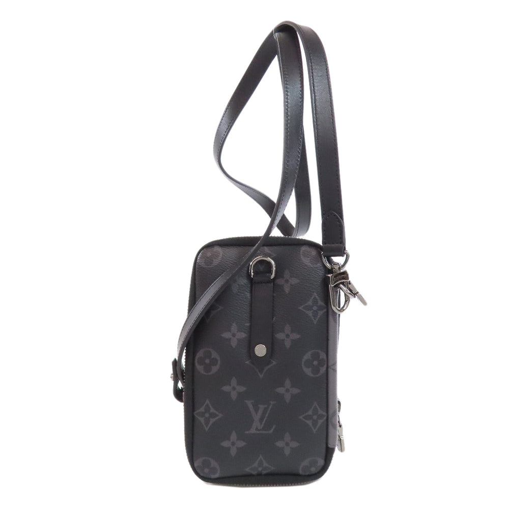 LOUIS VUITTON Shoulder strap M69534 Monogram Eclipse black Double phone pouch mens Used Authentic