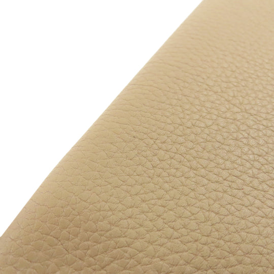 HERMES Long Wallet Purse Togo beige Dogon Long SilverMetal Women Used Authentic