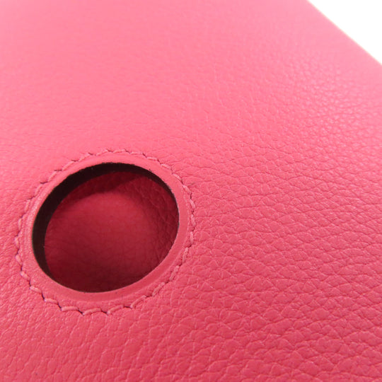 HERMES Coin case Evercolor pink Dogon Compact SilverMetal