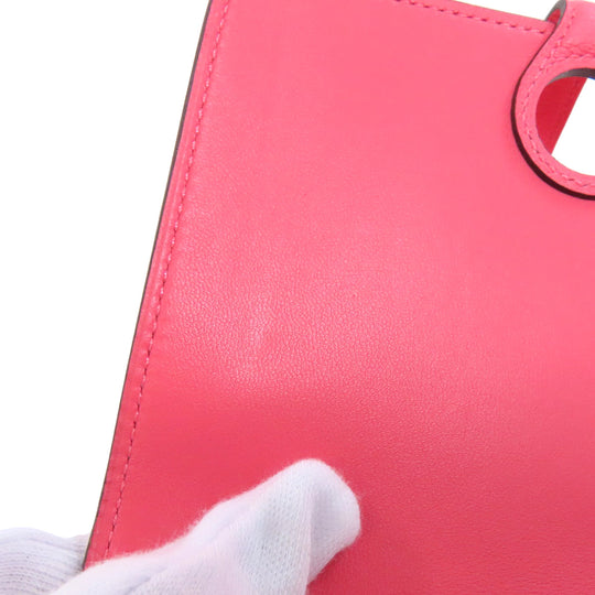 HERMES Coin case Evercolor pink Dogon Compact SilverMetal
