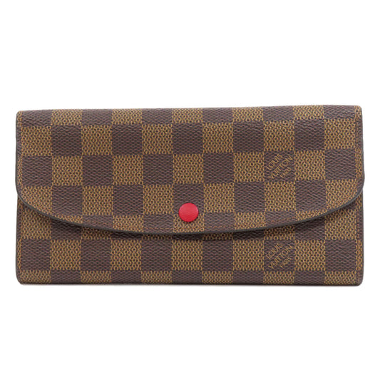 LOUIS VUITTON Long Wallet Purse M60697 Monogram canvas Brown Portefeuille Emily Women Used Authentic