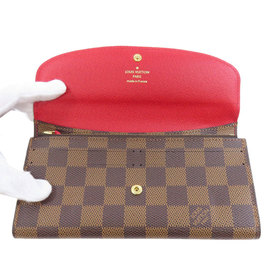 LOUIS VUITTON Long Wallet Purse M60697 Monogram canvas Brown Portefeuille Emily Women Used Authentic