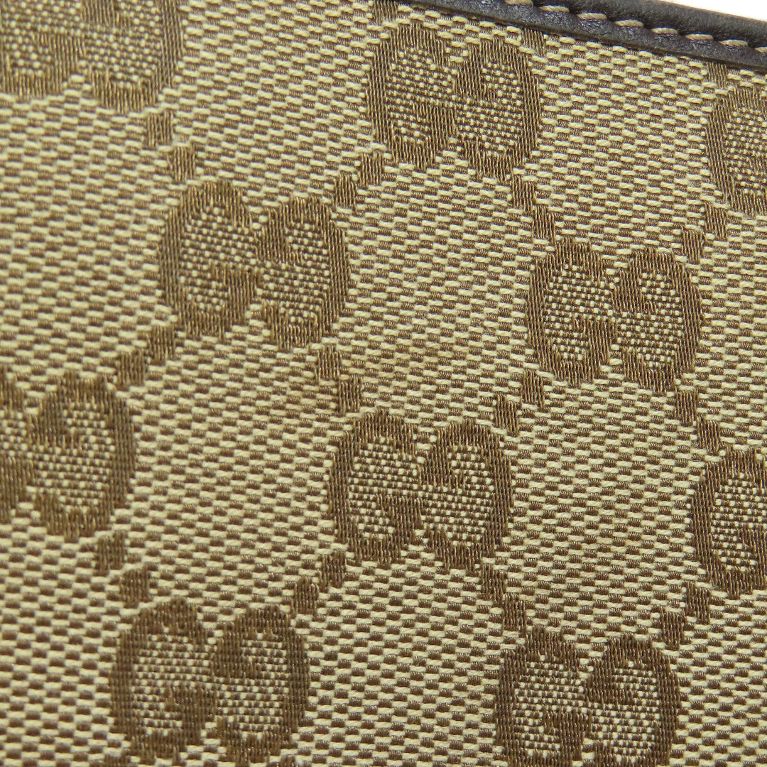 GUCCI Long Wallet Purse 245914 canvas Brown Zip Around GG Women Used Authentic