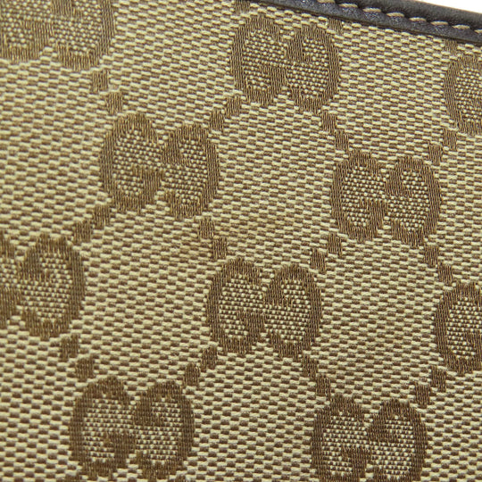 GUCCI Long Wallet Purse 245914 canvas Brown Zip Around GG Women Used Authentic