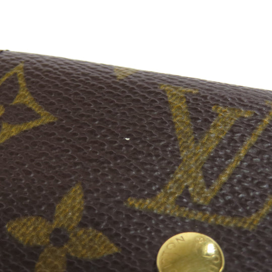 LOUIS VUITTON Coin case M61930 Monogram canvas Brown Portonet Plat Women Used Authentic