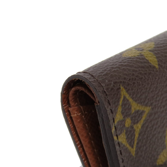 LOUIS VUITTON Coin case M61930 Monogram canvas Brown Portonet Plat Women Used Authentic