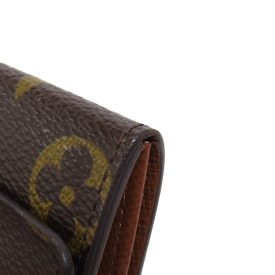 LOUIS VUITTON Coin case M61930 Monogram canvas Brown Portonet Plat Women Used Authentic