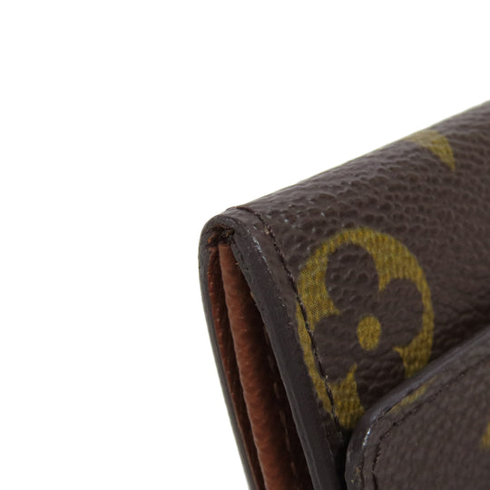 LOUIS VUITTON Coin case M61930 Monogram canvas Brown Portonet Plat Women Used Authentic