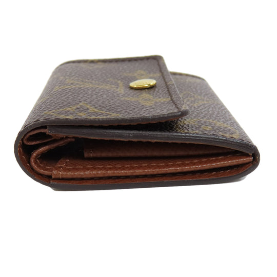 LOUIS VUITTON Coin case M61930 Monogram canvas Brown Portonet Plat Women Used Authentic