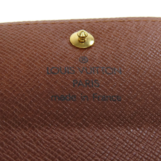 LOUIS VUITTON Coin case M61930 Monogram canvas Brown Portonet Plat Women Used Authentic