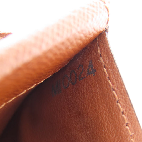 LOUIS VUITTON Coin case M61930 Monogram canvas Brown Portonet Plat Women Used Authentic