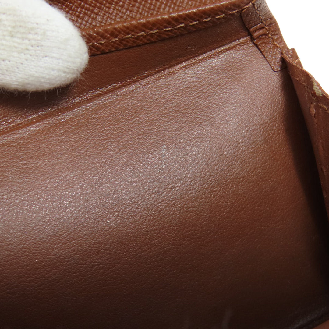 LOUIS VUITTON Coin case M61930 Monogram canvas Brown Portonet Plat Women Used Authentic