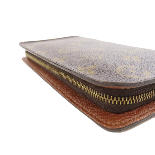 LOUIS VUITTON Long Wallet Purse M61727 Monogram canvas Brown Porto Monezup Women Used Authentic