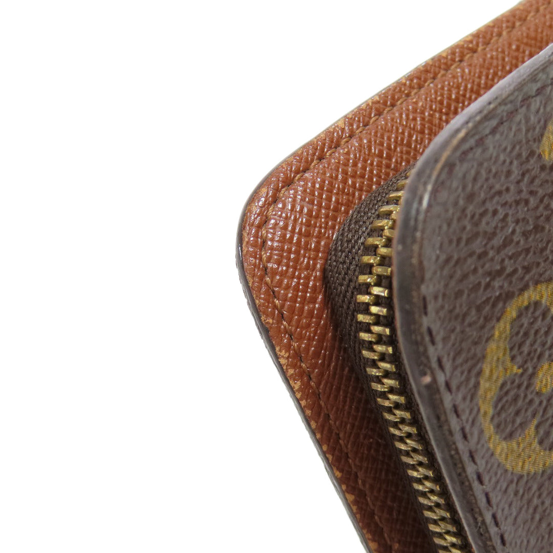 LOUIS VUITTON Long Wallet Purse M61727 Monogram canvas Brown Porto Monezup Women Used Authentic