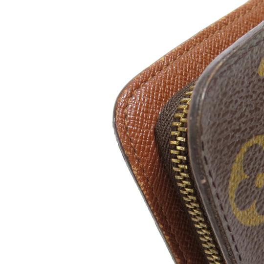 LOUIS VUITTON Long Wallet Purse M61727 Monogram canvas Brown Porto Monezup Women Used Authentic