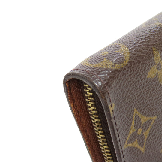 LOUIS VUITTON Long Wallet Purse M61727 Monogram canvas Brown Porto Monezup Women Used Authentic