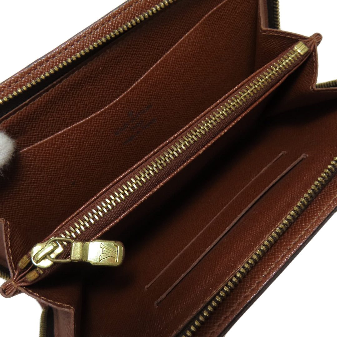 LOUIS VUITTON Long Wallet Purse M61727 Monogram canvas Brown Porto Monezup Women Used Authentic