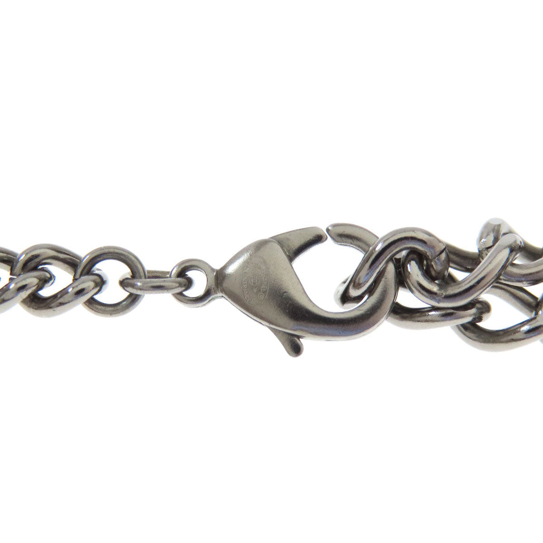CHANEL Necklace metallic Silver COCO Mark charm Women Used Authentic