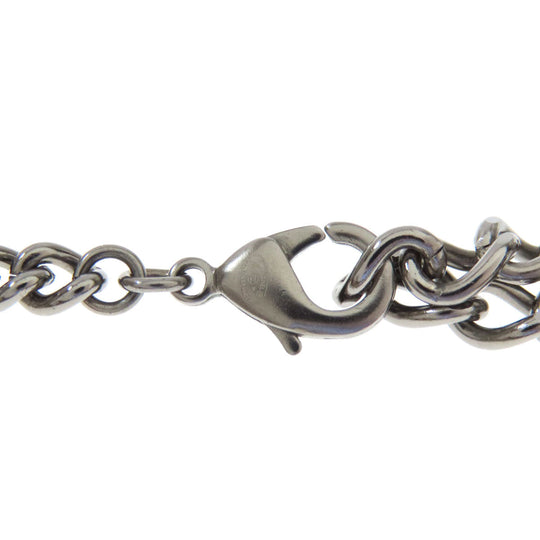 CHANEL Necklace metallic Silver COCO Mark charm Women Used Authentic