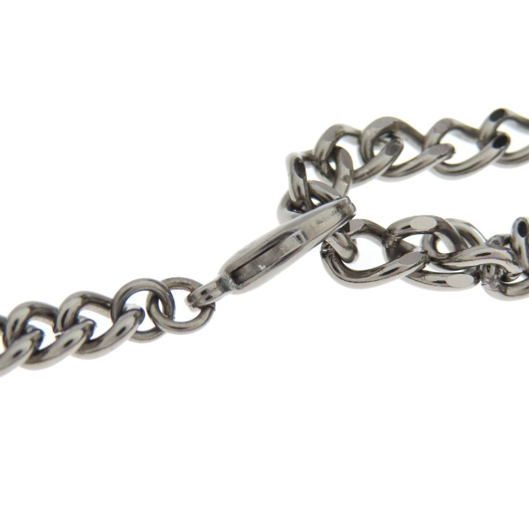 CHANEL Necklace metallic Silver COCO Mark charm Women Used Authentic