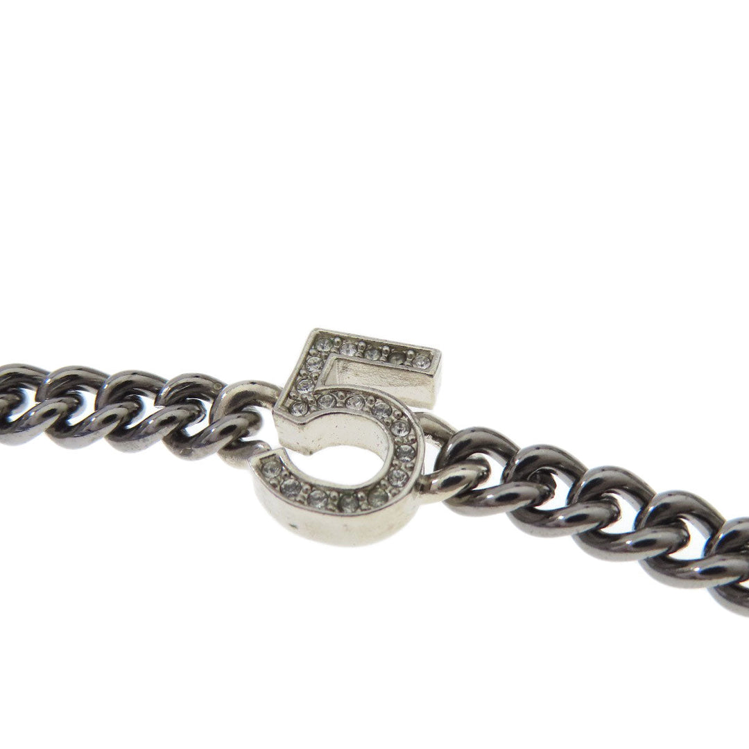 CHANEL Necklace metallic Silver COCO Mark charm Women Used Authentic