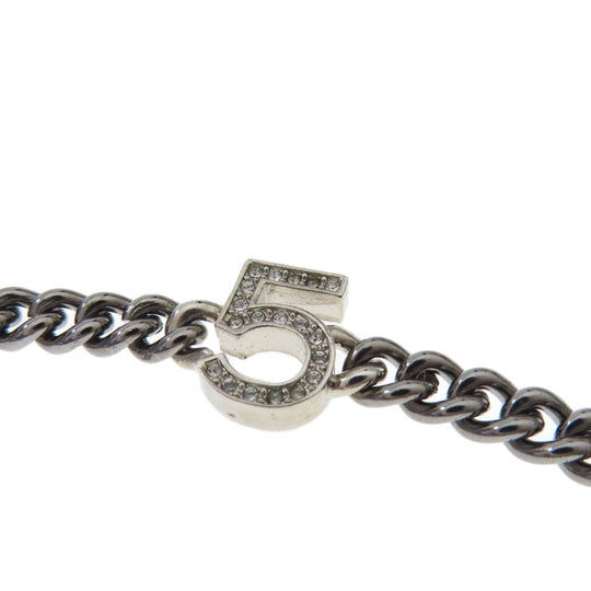 CHANEL Necklace metallic Silver COCO Mark charm Women Used Authentic