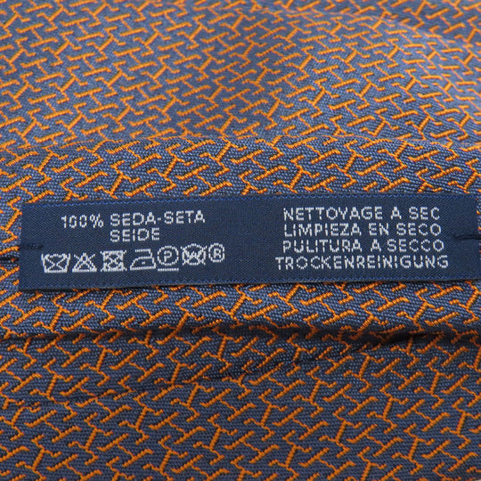 HERMES tie silk Navy Overall handle mens Used Authentic