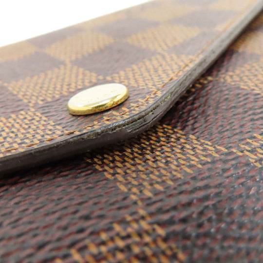 LOUIS VUITTON Long Wallet Purse N63209 Damier canvas Brown Portefeuille Sara
