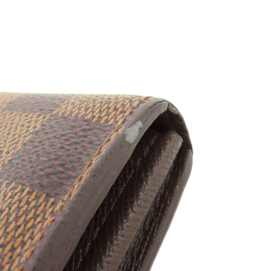 LOUIS VUITTON Long Wallet Purse N63209 Damier canvas Brown Portefeuille Sara