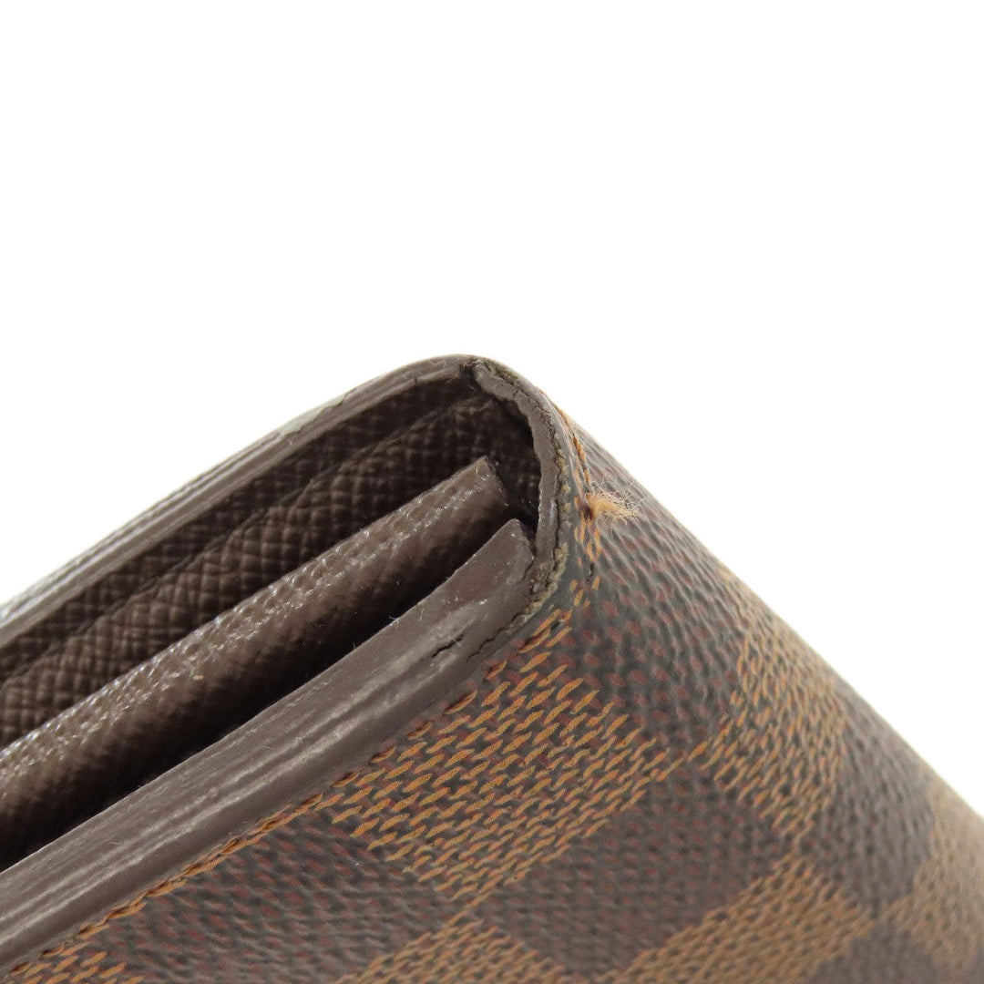 LOUIS VUITTON Long Wallet Purse N63209 Damier canvas Brown Portefeuille Sara