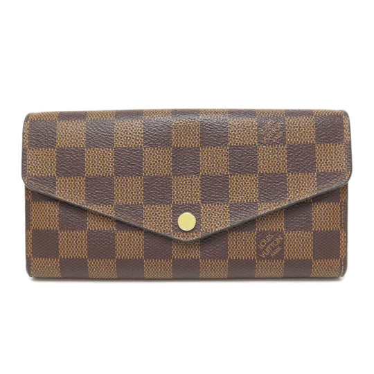 LOUIS VUITTON Long Wallet Purse N63209 Damier canvas Brown Portefeuille Sara