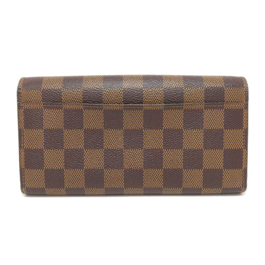 LOUIS VUITTON Long Wallet Purse N63209 Damier canvas Brown Portefeuille Sara