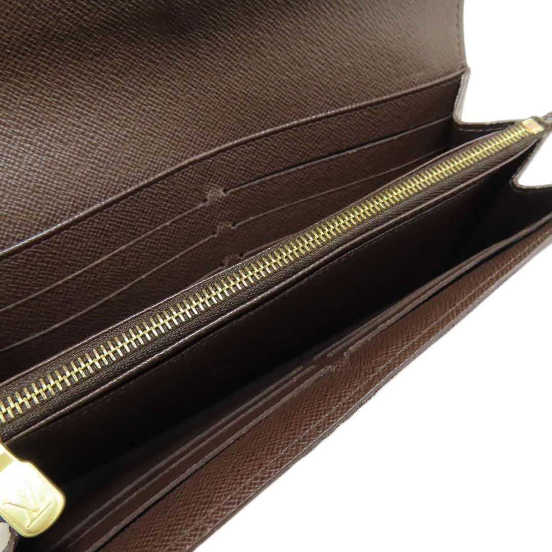LOUIS VUITTON Long Wallet Purse N63209 Damier canvas Brown Portefeuille Sara