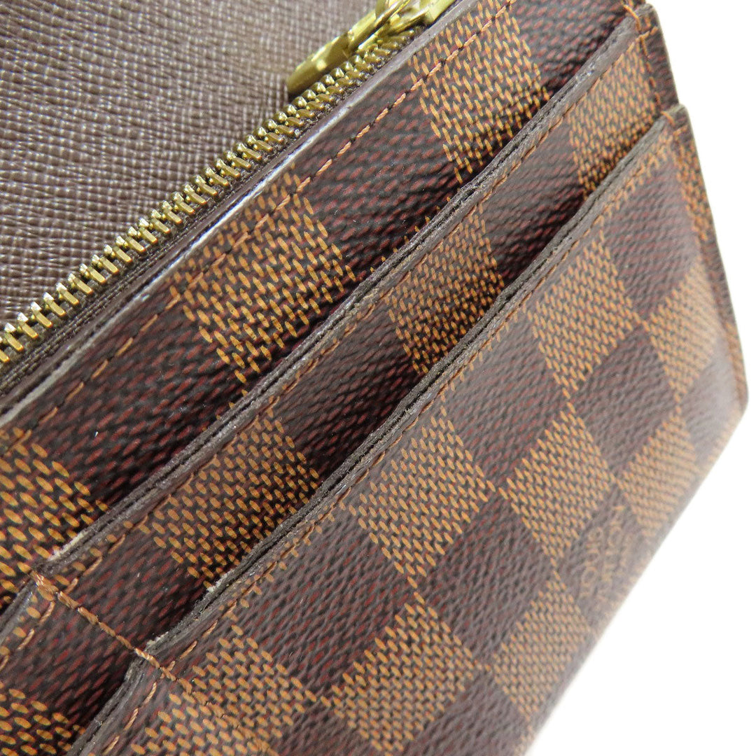 LOUIS VUITTON Long Wallet Purse N63209 Damier canvas Brown Portefeuille Sara