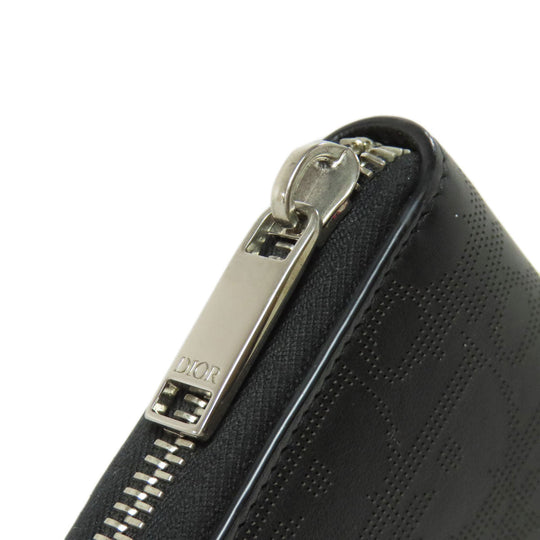 Christian Dior Long Wallet Purse Calfskin black Oblique Galaxy mens Used Authentic