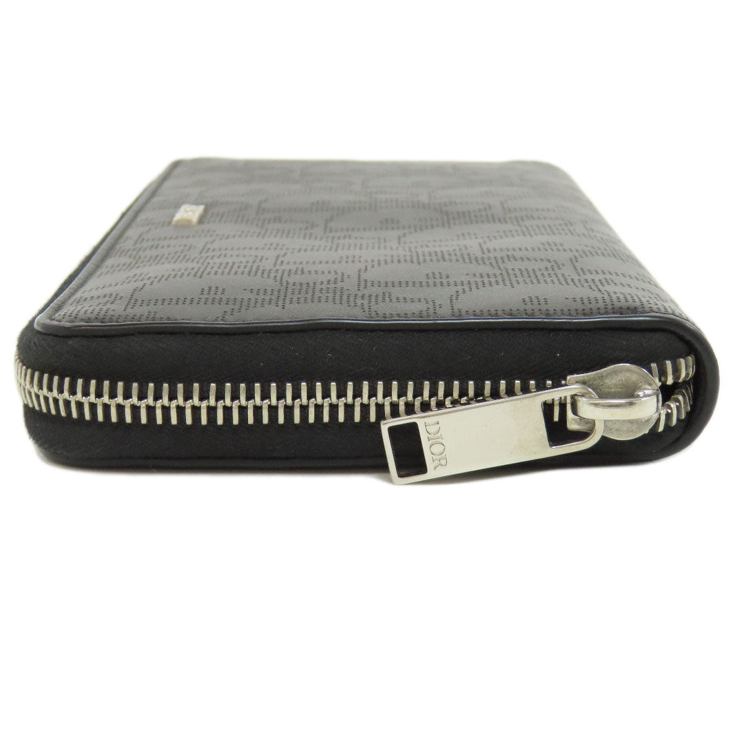 Christian Dior Long Wallet Purse Calfskin black Oblique Galaxy mens Used Authentic