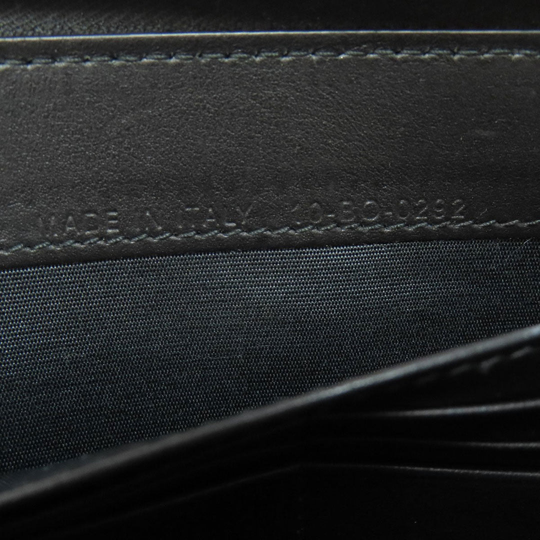 Christian Dior Long Wallet Purse Calfskin black Oblique Galaxy mens Used Authentic