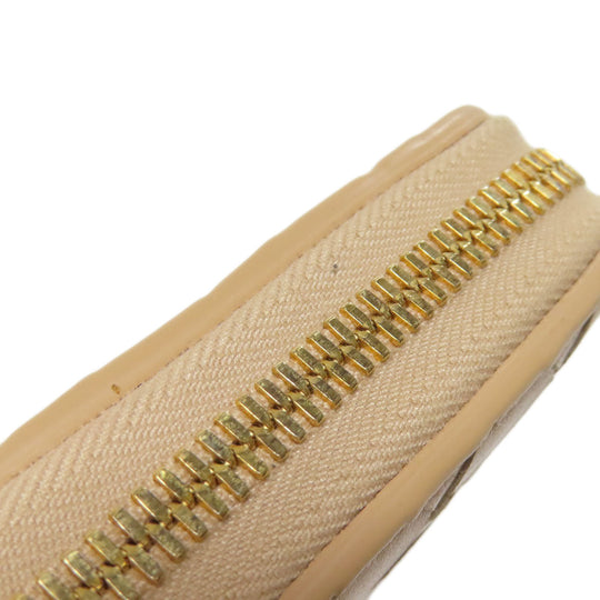 BOTTEGAVENETA Long Wallet Purse leather beige INTRECCIATO Women Used Authentic